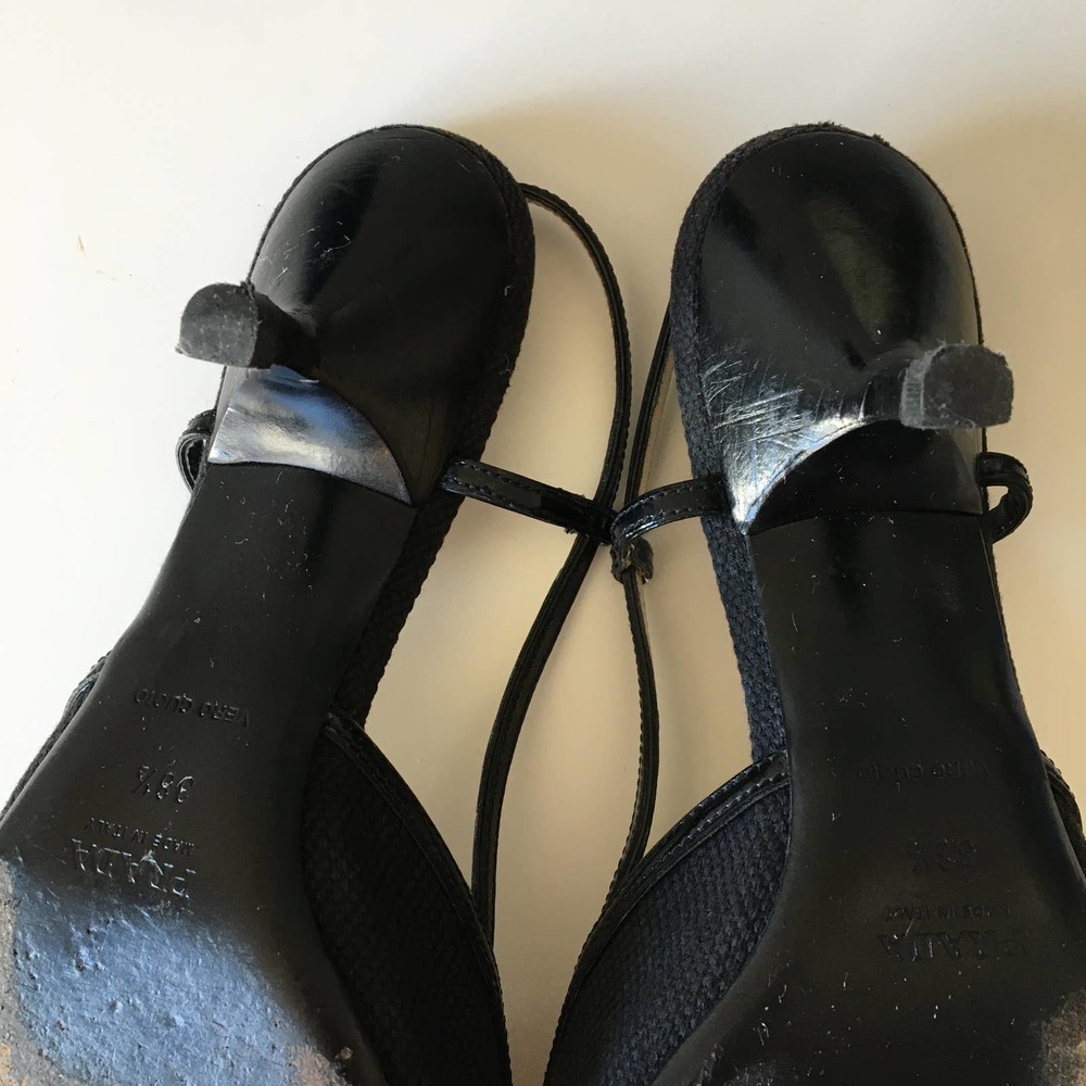Vintage Prada Slingback Buckle Kitten Heels - Picture 5 of 6
